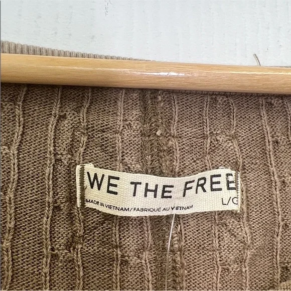 Free People - NWT Dutch Coco Cable Knit Long Sleeve Lightweight Blouse Large - Picture 10 of 13